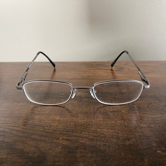 Rochester Optical Fort Matt Pewter Rectangular Metal Eyeglasses 51-20-135 mm - Picture 1 of 7